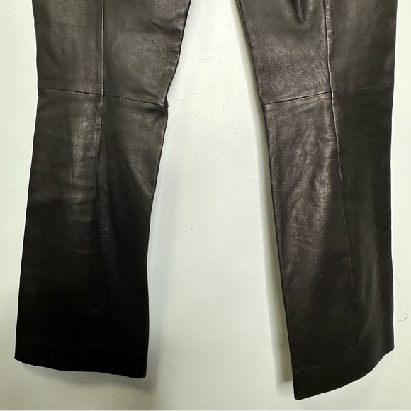 Elizabeth & James 100% Lamb Skin Leather Allen Kick Flare Cropped Pants Size 8 - Picture 10 of 14